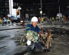 A K9 search and rescue team on 9/11