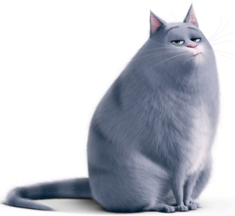 An overweight cartoon cat