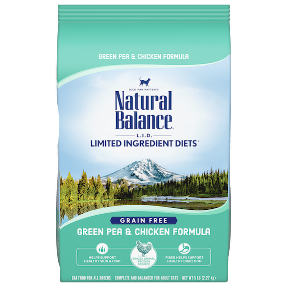 Natural Balance Green Pea & Chicken Formula cat food bag
